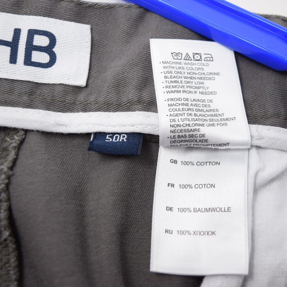 DXL HB Chino Shorts Men 50 R Brown Cotton Neutral Minimal Big & Tall Khaki - Picture 10 of 11